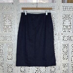 NWT Dana Buchman Wool Cashmere Pencil Skirt Pinstripe Academia Career‎ Preppy